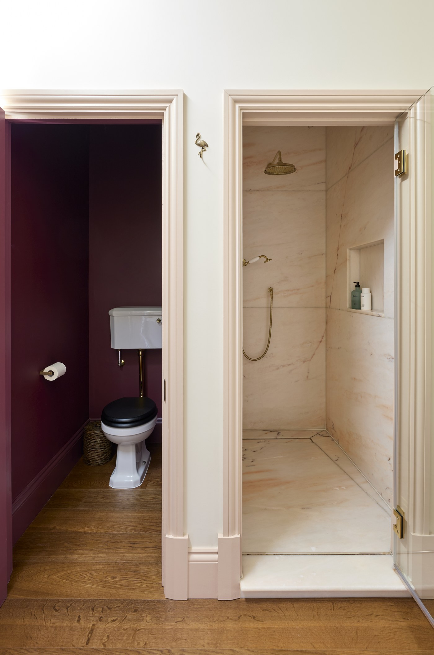 Stone-lined shower room at Melrose Gardens